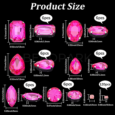 156Pcs 7 Styles Sew on Rhinestone DIY-SP0007-30D-1
