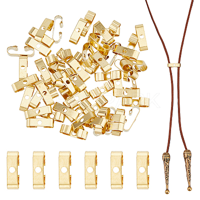 60Pcs Brass Bolo Tie Slide Clasp KK-DC0004-14-1