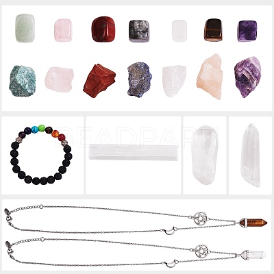 DIY Chakra Gemstone Bracelet Necklace Making Kit DIY-SZ0008-04-1