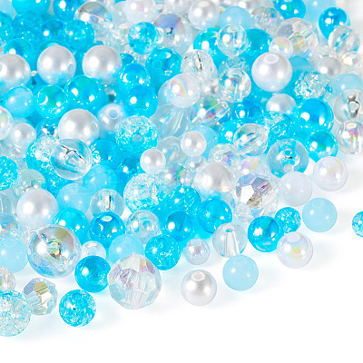 Transparent & Opaque Acrylic Bead OACR-TAC0002-08C-1