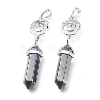Synthetic Non-magnetic Hematite Pointed Big Pendants G-D0021-01P-14-1