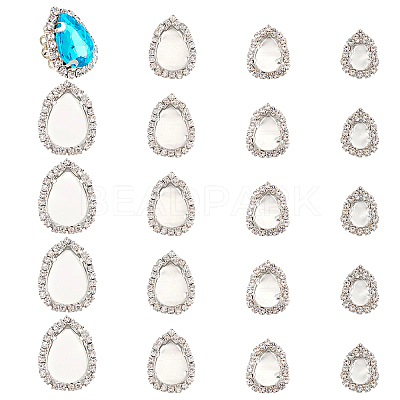 24Pcs 4 Style Brass Cabochon Connector Setting RB-PH0001-18P-1