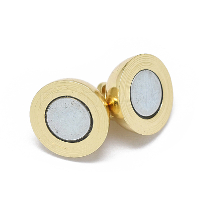 Rack Plating Brass Magnetic Clasps with Loops X-KK-F801-03B-G-1