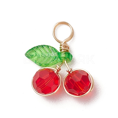 Cherry Glass Pendants PALLOY-JF03470-04-1