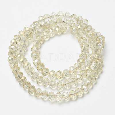 Electroplate Transparent Glass Beads Strands EGLA-A034-T6mm-H03-1