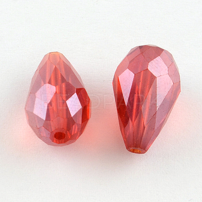 AB-Color Plated Teardrop Glass Beads EGLA-R104-8x11-1