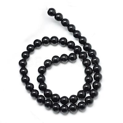 Synthetic Black Stone Bead Strands G-R345-6mm-35-1-1