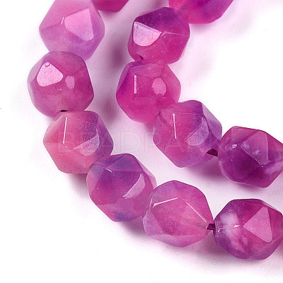 Dyed Natural White Jade Beads Strands G-T139-8mm-45M-1