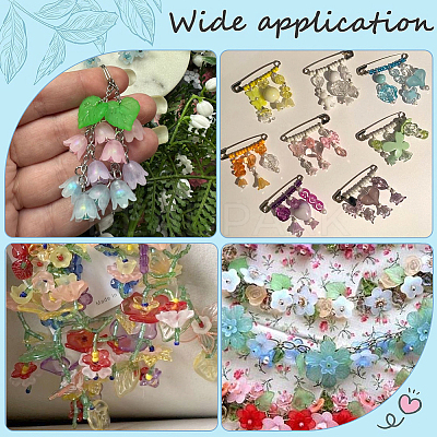 600Pcs Transparent Acrylic Bead Caps FACR-SP0001-01-1