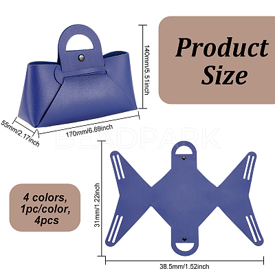 4Pcs 4 Colors Pouch Case Shape PVC Glasses Case AJEW-BC0004-10-1