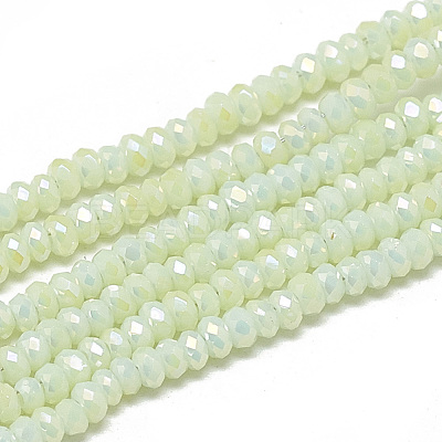 Electroplate Opaque Solid Color Glass Beads Strands X-EGLA-Q112-B11-1
