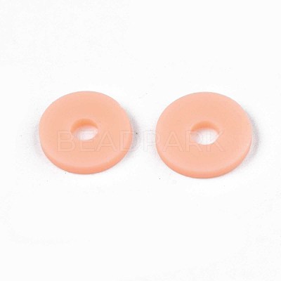 Flat Round Handmade Polymer Clay Beads CLAY-R067-8.0mm-13-1