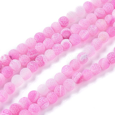 Natural Weathered Agate Beads Strands G-L534-06-6mm-1