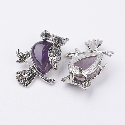 Natural Amethyst Pendants X-G-E442-01Q-1