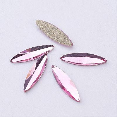 Flat Back K9 Glass Rhinestone Cabochons RGLA-F034-3x11mm-M-1