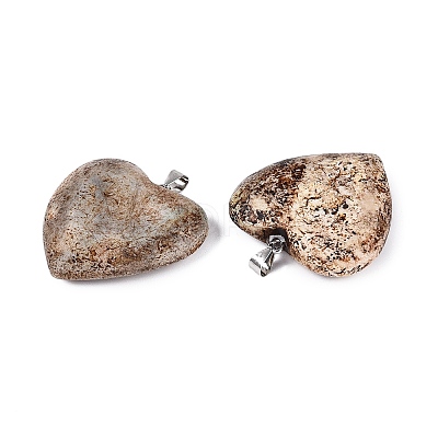 Natural Tree Bark Agate Pendants G-Q606-11A-1