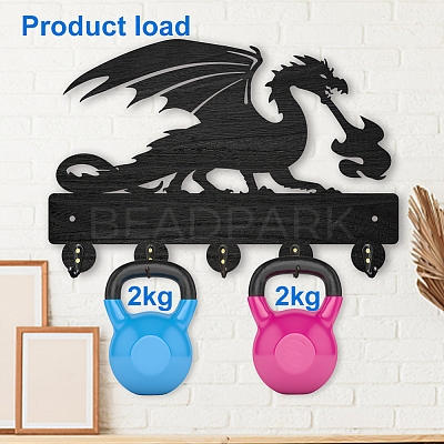 Wood & Iron Wall Mounted Hangers HJEW-WH0055-028-1