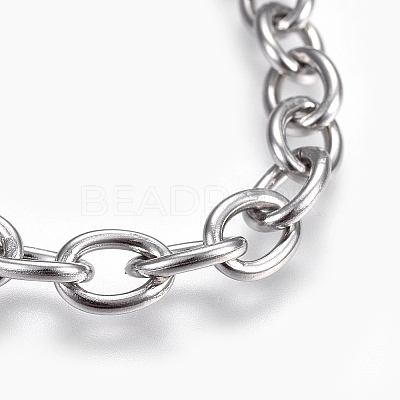 Tarnish Resistant 304 Stainless Steel Cable Chain Bracelets X-BJEW-P239-05-1