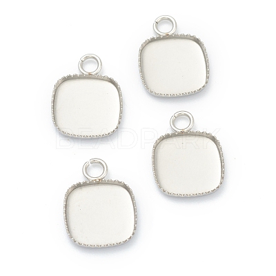Tarnish Resistant 304 Stainless Steel Pendant Cabochon Settings STAS-H143-29P-1