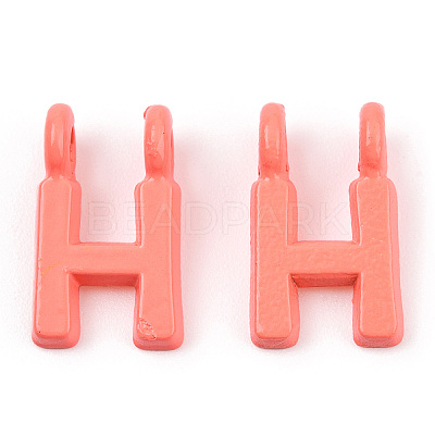 Rack Plating Spray Painted Alloy 2-Loop Link Pendants PALLOY-N176-01H-1