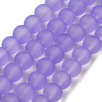 Baking Paint Transparent Glass Bead Strands GLAA-S031-10mm-25-1