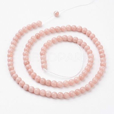 Natural Mashan Jade Round Beads Strands G-D263-4mm-XS22-1