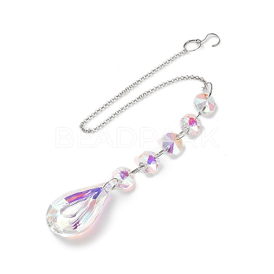 Quartz Crystal Pendant Decorations HJEW-M007-05A-P-1