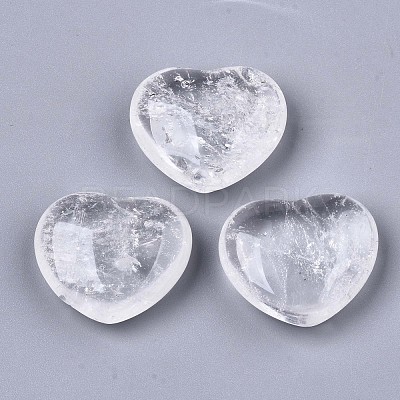 Natural Quartz Crystal Heart Love Stone G-N0326-56J-1