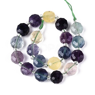 Natural Rainbow Fluorite Beads Strands G-B153-B16-1