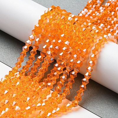 Transparent Electroplate Glass Beads Strands GLAA-F029-3mm-C23-1