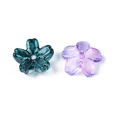 Baking Paint Transparent Glass Bead Caps DGLA-N014-06-1