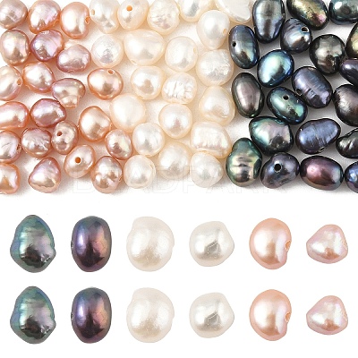 10Pcs Natural Cultured Freshwater Pearl Beads PEAR-YW0001-07C-1
