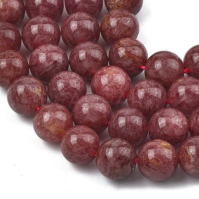 Natural Strawberry Quartz Beads Strands G-L595-C03-02-1
