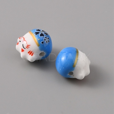 Handmade Porcelain Beads PORC-WH0016-02E-1