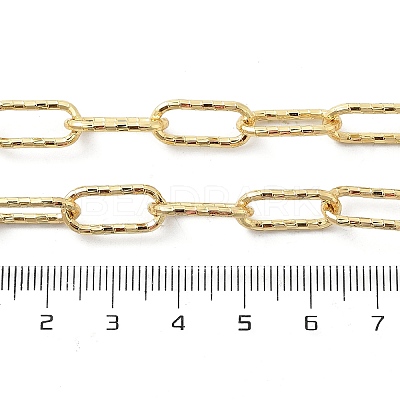 Brass Textured Paperclip Chain Necklaces NJEW-A042-15G-1