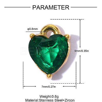 Valentine's Day 304 Stainless Steel Charms STAS-OY014-91G-1