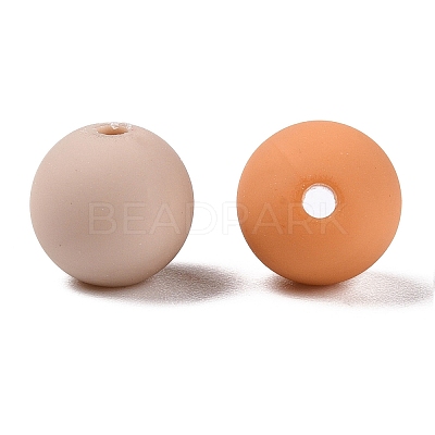 Rubberized Style Imitated Silicone Acrylic Beads MACR-T048-01C-04-1