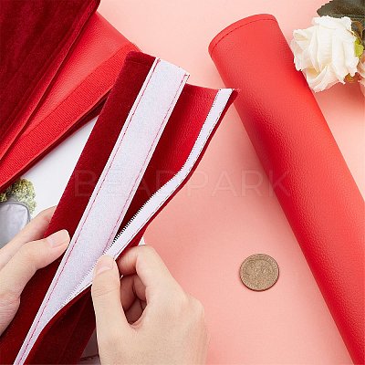 2 Pairs 2 Style Pleuche with PU Leather Door Handle Protective Casing AJEW-GF0003-07B-1