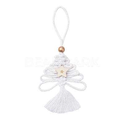 Cotton Christmas Trees Pendant Decoration HJEW-JM03830-01-1
