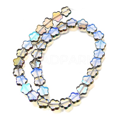Electroplated Transparent Glass Beads Strands GL-CBA98F0-07E-1