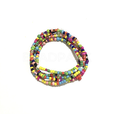 Glass Seed Beaded Waist Beads WG0248E-18-1
