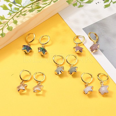Brass Huggie Hoop Earrings EJEW-JE04323-1