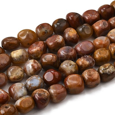 Natural Petrified Wood Beads Strands G-L621-C11-02-1