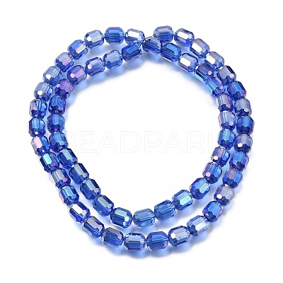 Electroplate Transparent Column Glass Beads Strands EGLA-A043-02-AB09-1