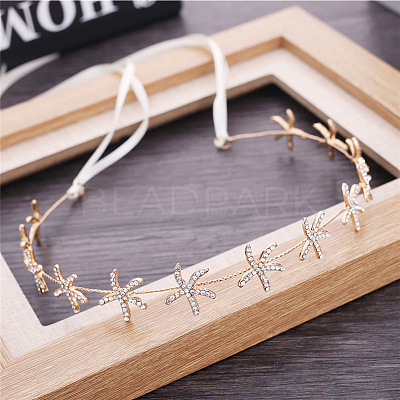 Starfish Alloy Crystal Rhinestone Hairband & Stud Earrings Sets FS-WGF7E24-01-1