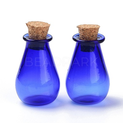 Glass Cork Bottles Ornament LS-AJEW-O032-02A-1