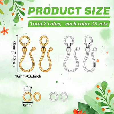 50Pcs 2 Colors Tibetan Style S-Hook Clasps FIND-PH0060-05-1
