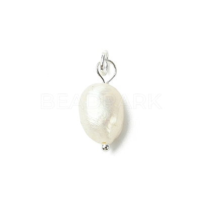 Grade B Natural Cultured Freshwater Pearl Charms PALLOY-JF01497-03-1