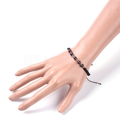 Adjustable Natural Gemstone Braided Bead Bracelets BJEW-JB04599-1