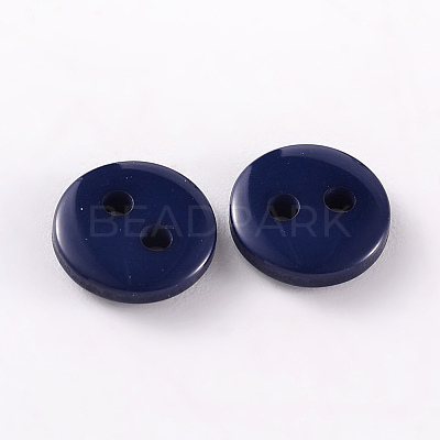 2-Hole Flat Round Resin Sewing Buttons for Costume Design BUTT-E119-34L-11-1
